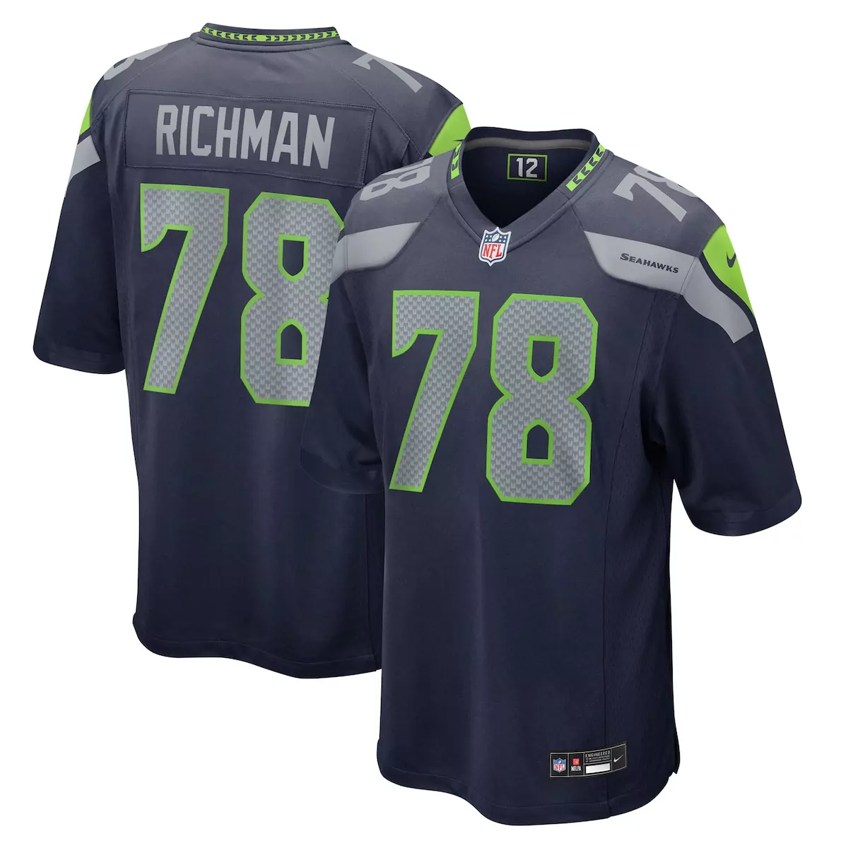 Mason Richman Seattle Seahawks College Navy Team Game Jersey | Stylish Fan Gear for Every Occasion | For Men, Women & Youth