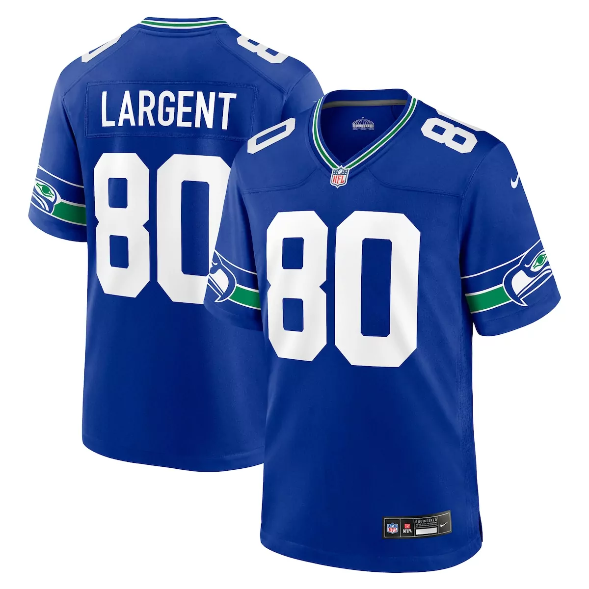 Steve Largent Seattle Seahawks Royal Throwback Retired Player Game Jersey | Classic Fan Gear | For Men, Women & Youth