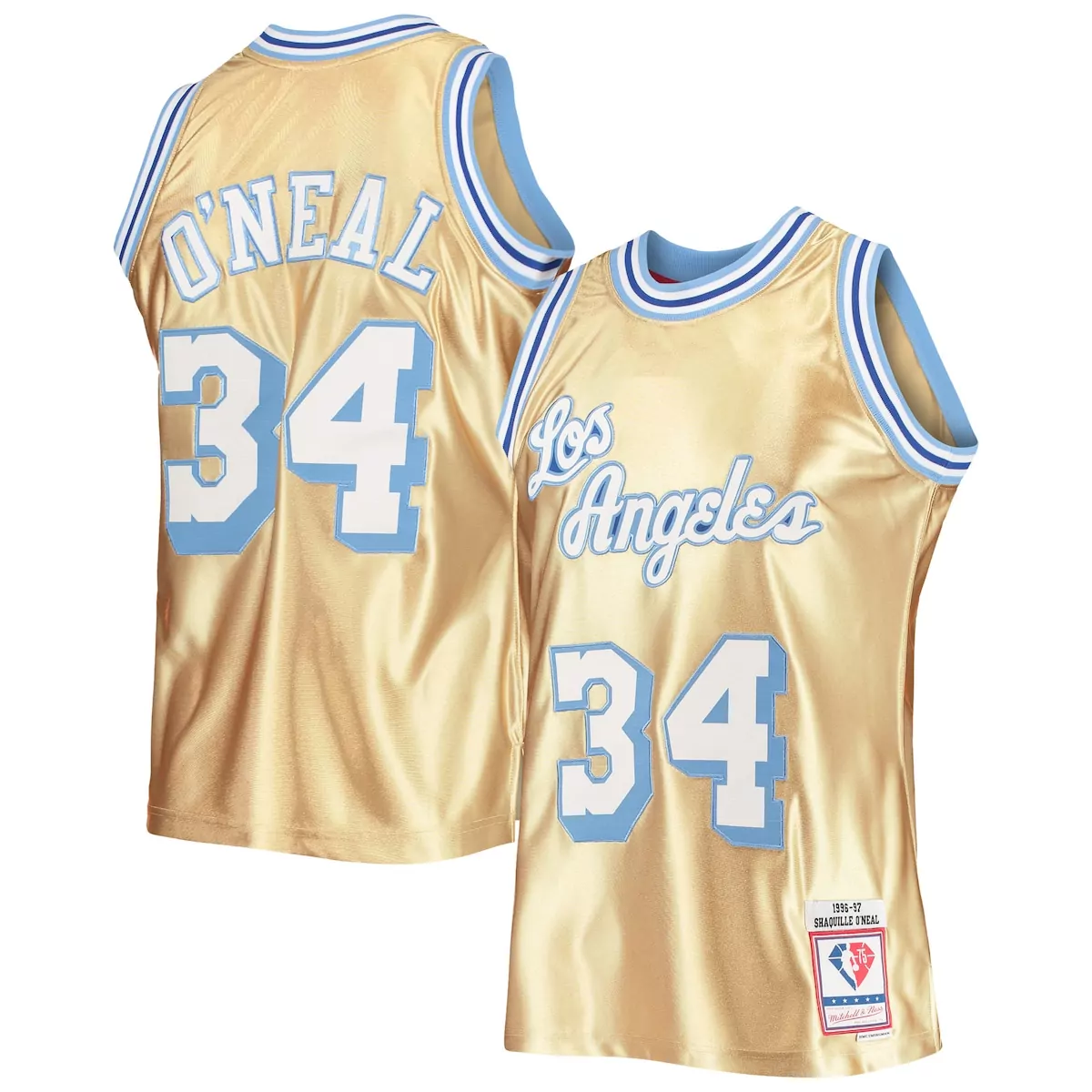 Shaquille O'Neal 75th Anniversary Jersey | Los Angeles Lakers Gold Hardwood Classics | Fan Gear for Men, Women & Youth