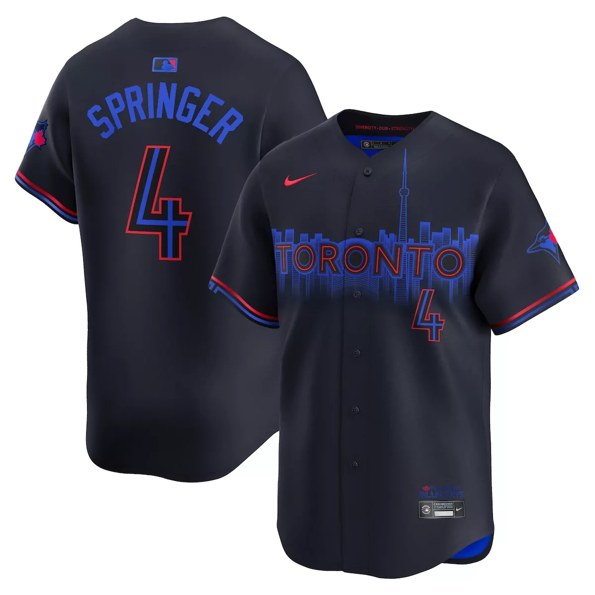 George Springer Toronto Blue Jays Black 2024 City Connect Limited Jersey | Unique Fan Gear for Men, Women & Youth