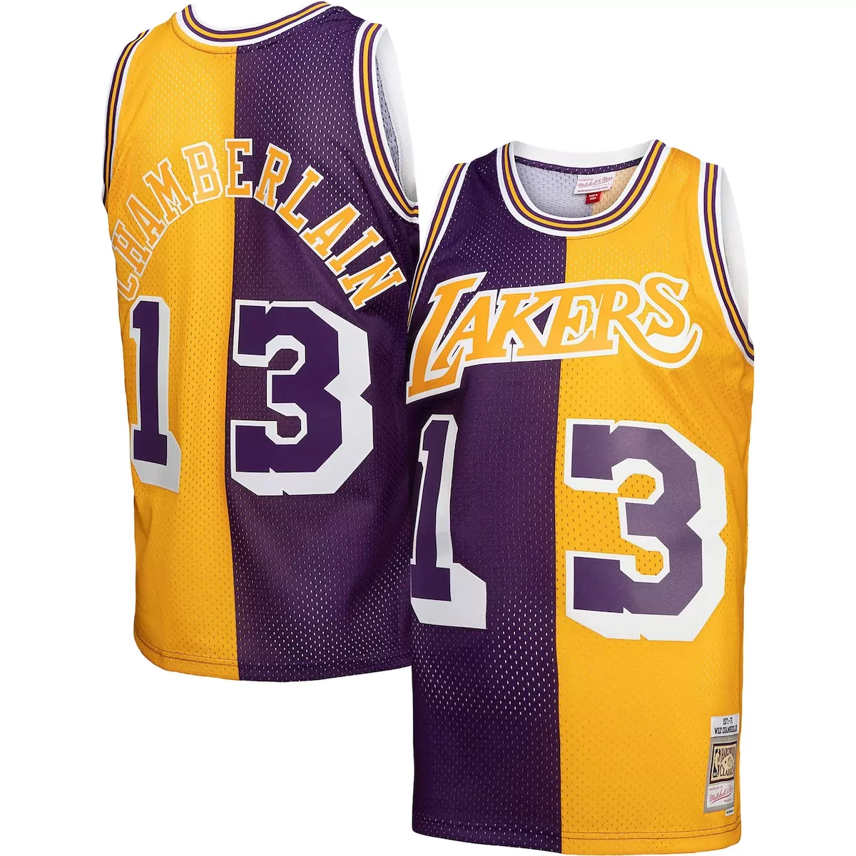 Wilt Chamberlain Hardwood Classics Jersey | Los Angeles Lakers 1971-72 Split | Stitched for Men, Women & Youth