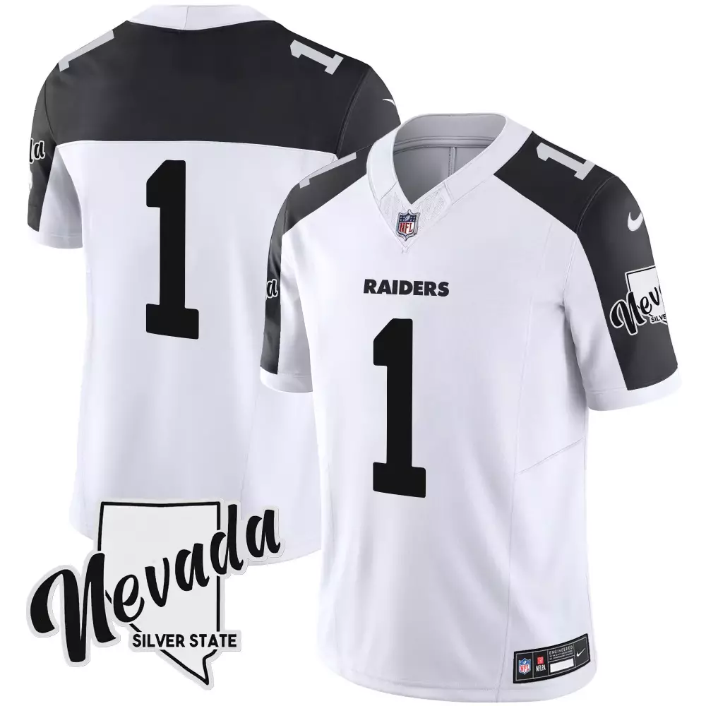 Las Vegas Raiders Team Inverted Nevada Silver State Patch Vapor Jersey | Stitched Style | Limited Edition Fan Gear for Men, Women & Youth