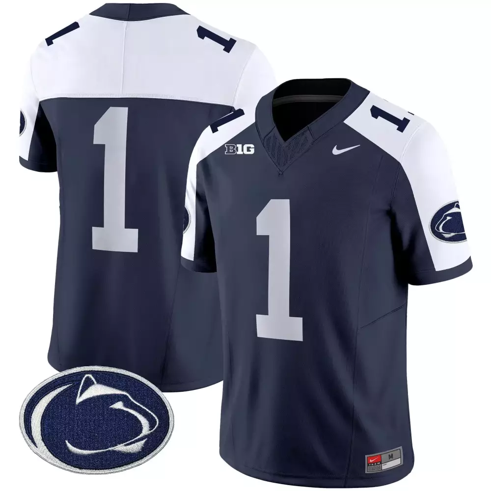 1 Team Navy Alternate Men's Penn State Nittany Lions Vapor Limited Jersey | All Stitched | For Men, Women & Youth