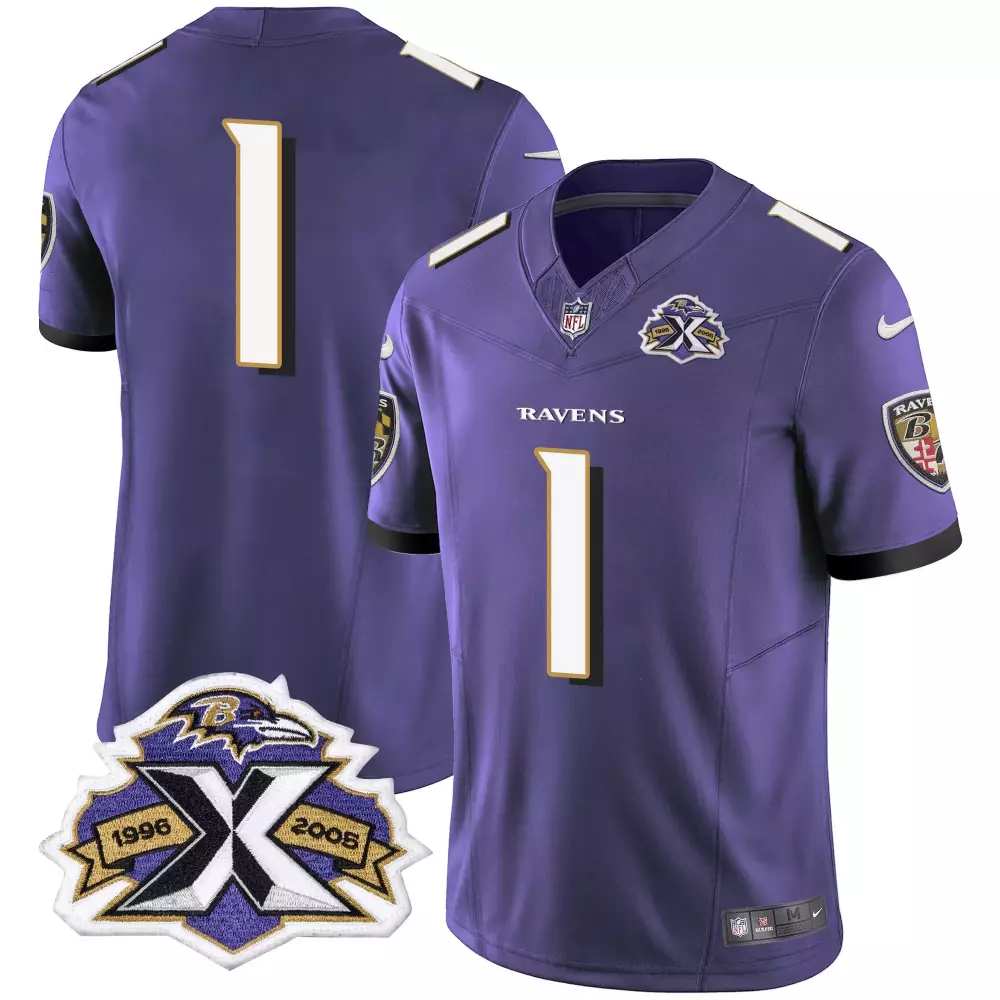1 Team Baltimore Ravens 2005 Throwback Black Jersey | Vapor Limited Edition | For Men, Women & Youth