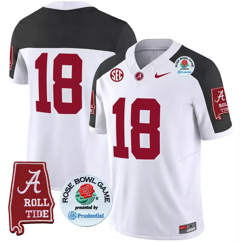 Alabama Crimson Tide 2018 Champs Inverted Rose Bowl Patch Vapor Limited Jersey | Crimson | Stitched Fan Gear | For Men, Women & Youth