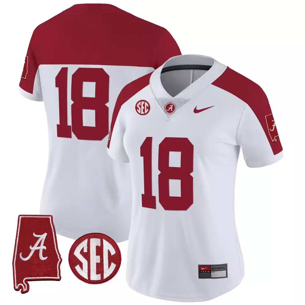 Alabama Crimson Tide 18 Team Inverted Women's Vapor Limited Jersey | All Stitched Alabama Map | For Men, Women & Youth