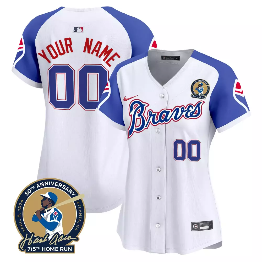 1974 Atlanta Braves Women's Vapor Premier Limited Custom Jersey | All Stitched Throwback Style | Fan Gear for Game Day | For Men, Women & Youth