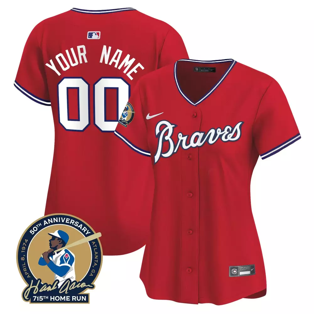1980 Atlanta Braves Women's Vapor Premier Limited Custom Jersey | All Stitched Throwback Style | Fan Gear for Game Day | For Men, Women & Youth