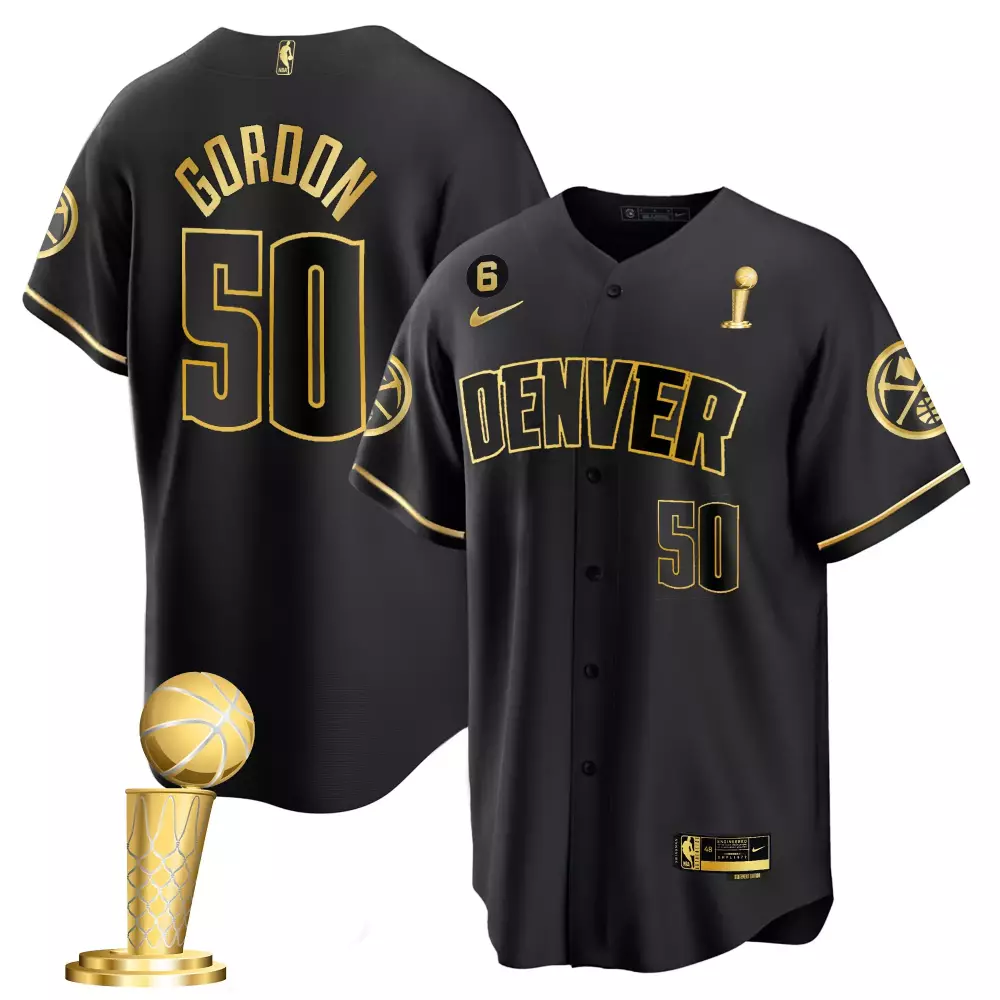 Aaron Gordon Denver Nuggets 2023 Champions Cool Base Jersey | Black Gold Stitched Fan Gear | For Men, Women & Youth