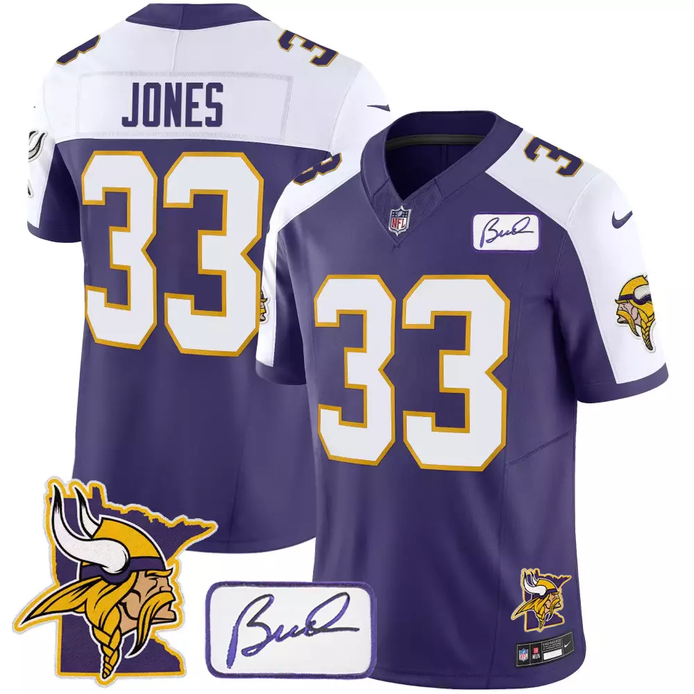 Aaron Jones Minnesota Vikings Bud Grant Classic Limited Jersey | Purple Stitched Fan Gear | For Men, Women & Youth