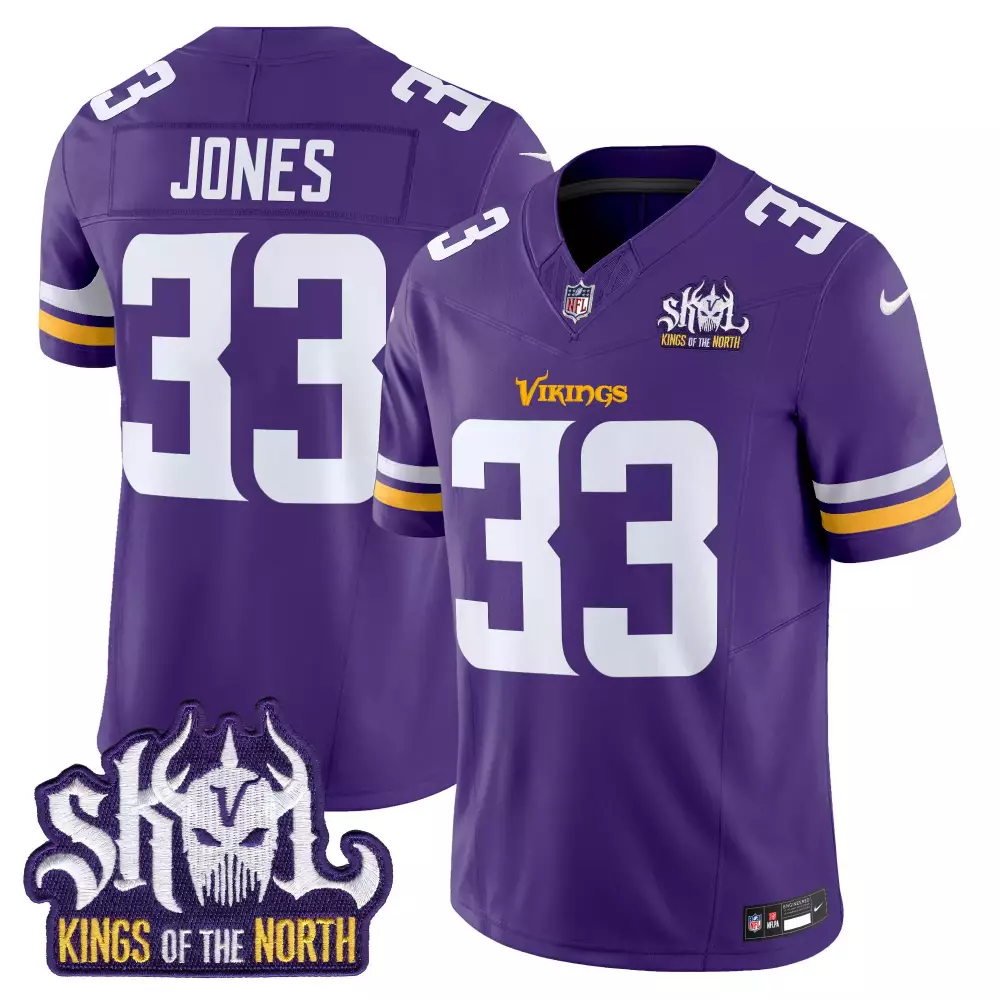 Aaron Jones Minnesota Vikings Purple Vapor Limited Jersey | Kings of the North Patch | Stitched Fan Gear | For Men, Women & Youth