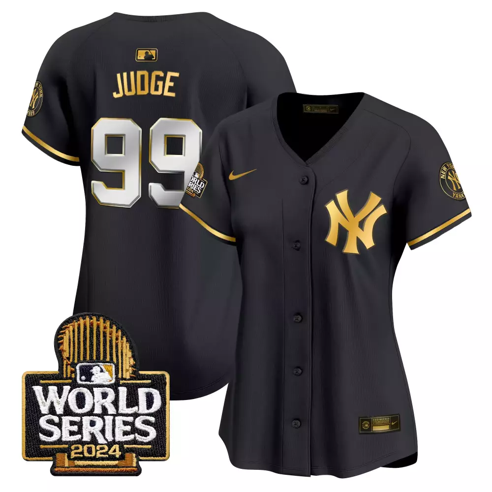Aaron Judge Black Gold Yankees 2024 World Series Vapor Premier Jersey | Limited Edition Fan Gear | For Women, Men & Youth