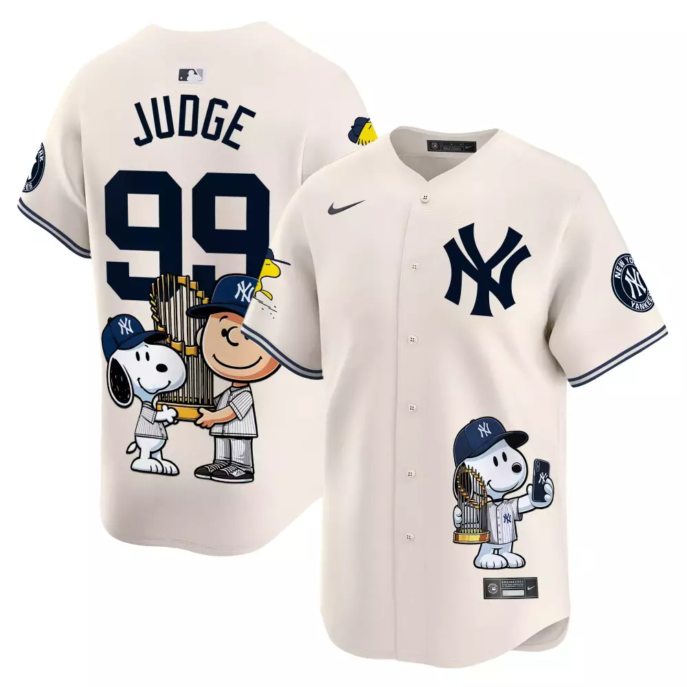 Aaron Judge Cream Unisex Yankees Peanut Snoopy Vapor Premier Limited Jersey | Printed | Fan Gear for Men, Women & Youth