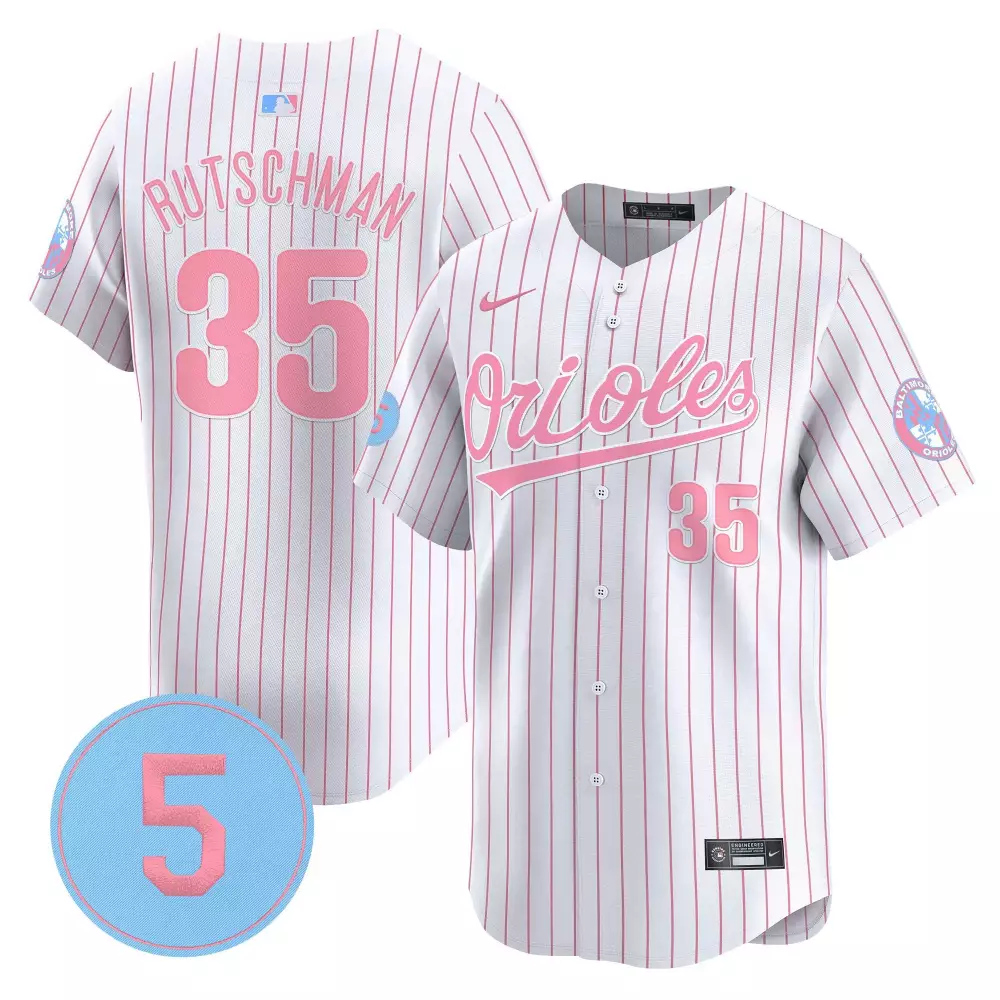 Adley Rutschman Baltimore Orioles Bubblegum Pink Robinson Patch Vapor Premier Limited Jersey | Stitched Style | Fan Gear for All