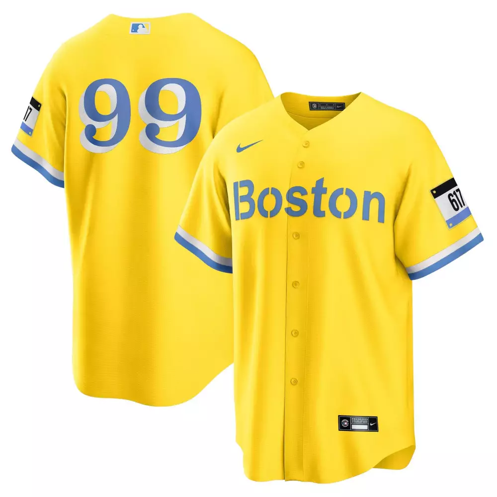 Alex Verdugo Boston Red Sox Cool Base Jersey | Stitched Yellow Fan Gear | For Men, Women & Youth