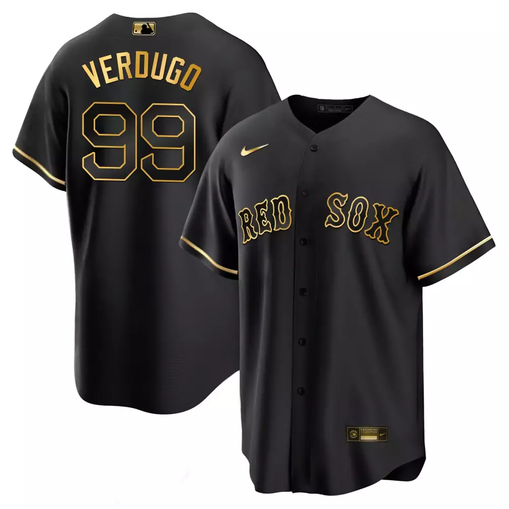 Alex Verdugo Black Gold Stitched Jersey | Boston Red Sox | Limited Edition Fan Gear | For Men, Women & Youth