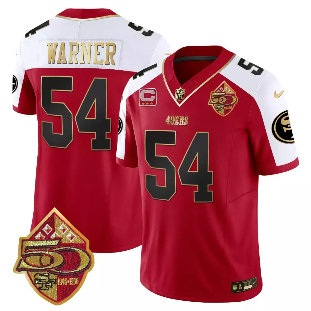 George Kittle 49ers Alternate Limited Jersey | 50th Anniversary Patch | Vapor Edition Fan Gear | For Men, Women & Youth