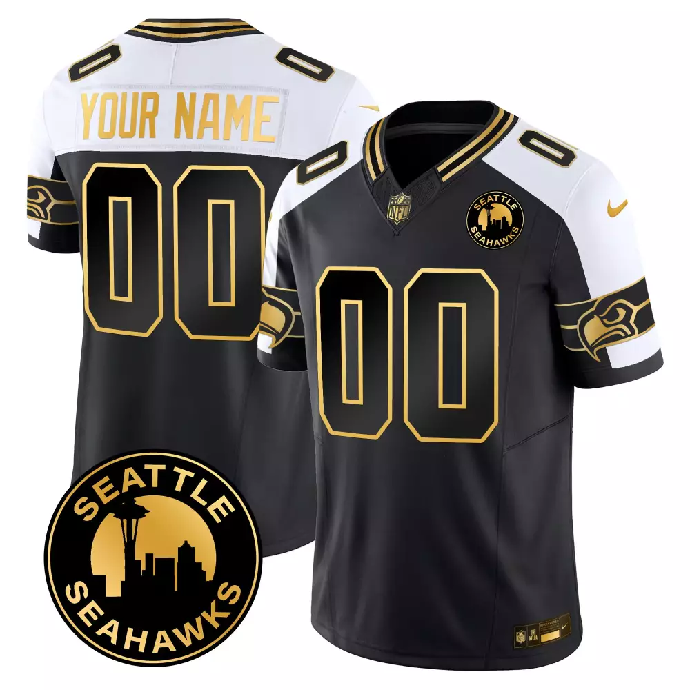 Seattle Seahawks Alternate Men's 2024 City Patch Gold Vapor Limited Custom Jersey | All Stitched | Gift Idea | For Men, Women & Youth