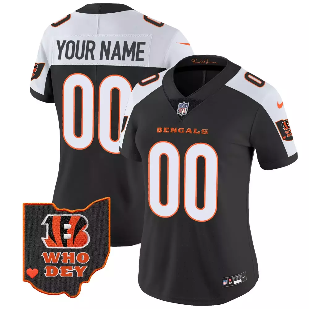 Cincinnati Bengals Ohio Patch Vapor Limited Custom Jersey V2 | Stitched Alternate Women's Fan Gear | For Men, Women & Youth