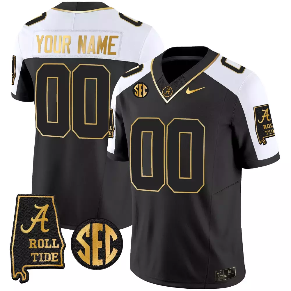 Youth Alabama Crimson Tide Vapor Gold Custom Jersey V3 | All Stitched Alabama Map | Fan Gear for Men, Women & Youth