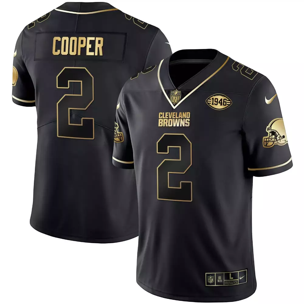 Amari Cooper Black Gold Youth's Stitched Vapor Jersey | Cleveland Browns Gold Split Limited Edition | Fan Gear for Men, Women & Youth