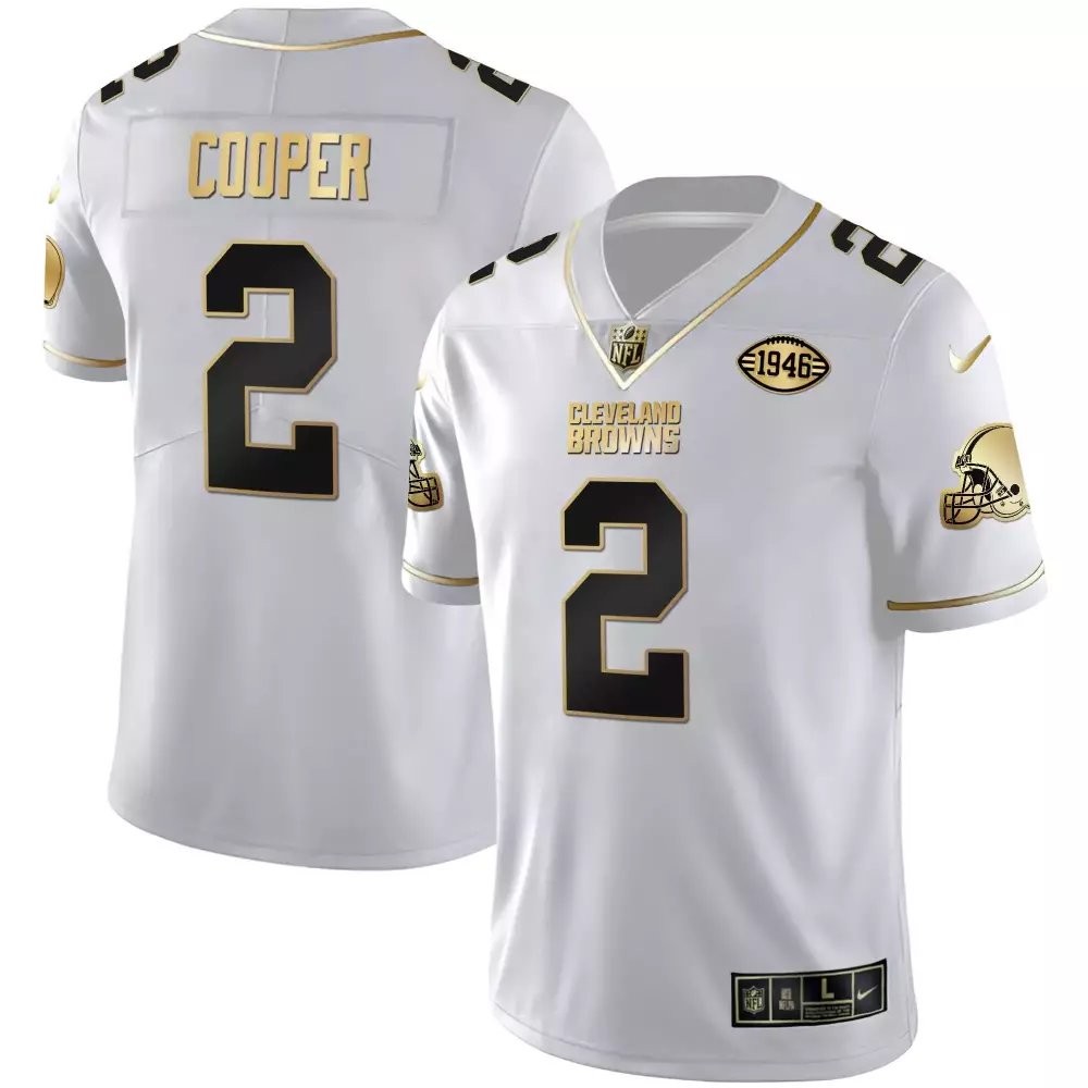 Amari Cooper White Gold Cleveland Browns Vapor Limited Jersey | Stitched Fan Gear for Men, Women & Youth