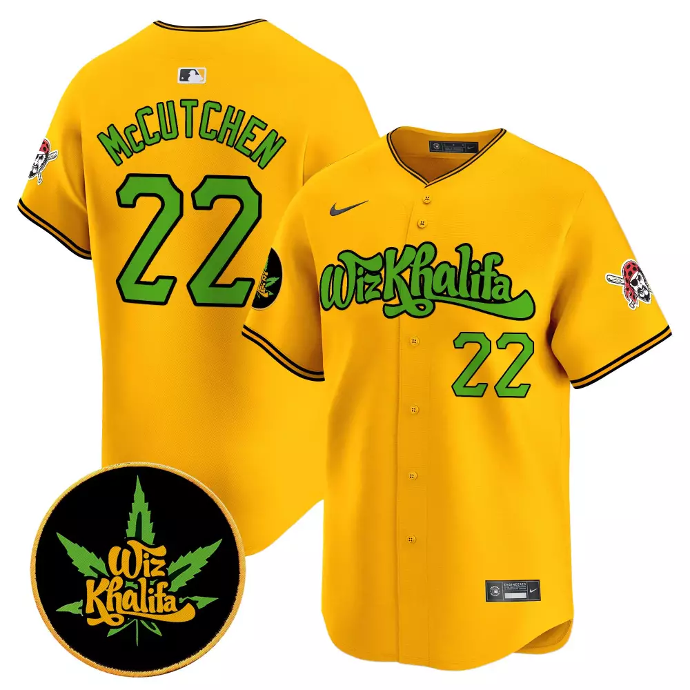 Andrew McCutchen Gold Pittsburgh Pirates Wiz Khalifa Vapor Premier Limited Jersey | All Stitched | Fan Gear for Men, Women & Youth