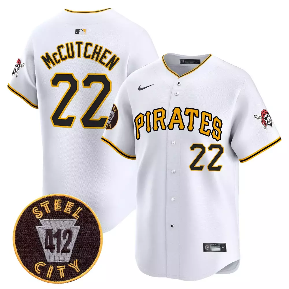 Andrew McCutchen Pittsburgh Pirates 412 Patch Vapor Premier Jersey V3 | Limited Edition Stitched | Fan Gear for Men, Women & Youth
