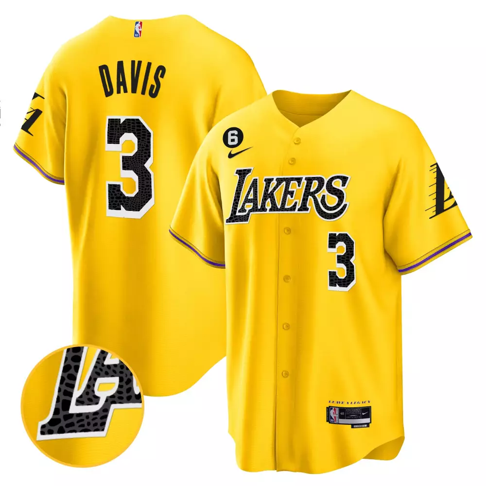 Anthony Davis Gold Men's Los Angeles Lakers Cool Base Mamba Jersey | Stitched Fan Gear | For Men