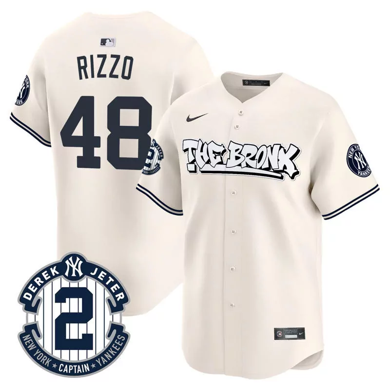 Rizzo Yankees Cream Bronx Graffiti Jersey | Vapor Premier Limited Edition | Stitched Fan Gear | For Men
