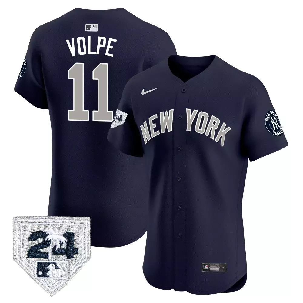 Volpe Yankees Men's 2024 Spring Training Patch Vapor Premier Elite Jersey | Stitched Alternate Fan Gear | For Men, Women & Youth