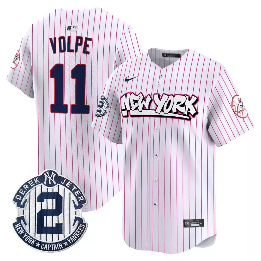 Volpe Yankees Pink Stripe Jersey | Graffiti Vapor Premier Limited Edition | Stylish Fan Gear for Men, Women & Youth