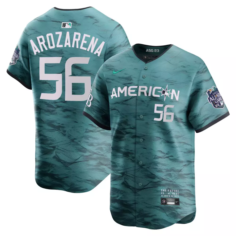 Arozarena Seattle Mariners American League 2023 All-Star Game Teal Jersey | Cool Base Style | Perfect Fan Gear | For Men, Women & Youth