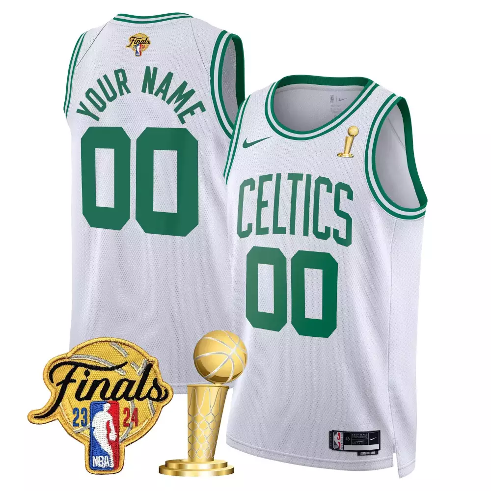 Boston Celtics Youth 2024 Finals Champions Patch Jersey | Association Swingman | Stitched Fan Gear for Kids