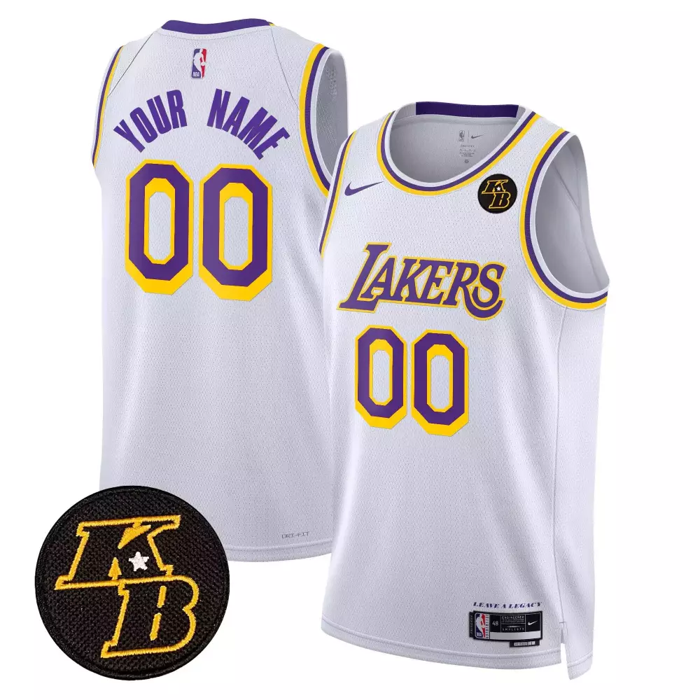 Youth Kobe Bryant Patch Swingman Custom Jersey | Los Angeles Lakers All Stitched | Perfect for Young Fans