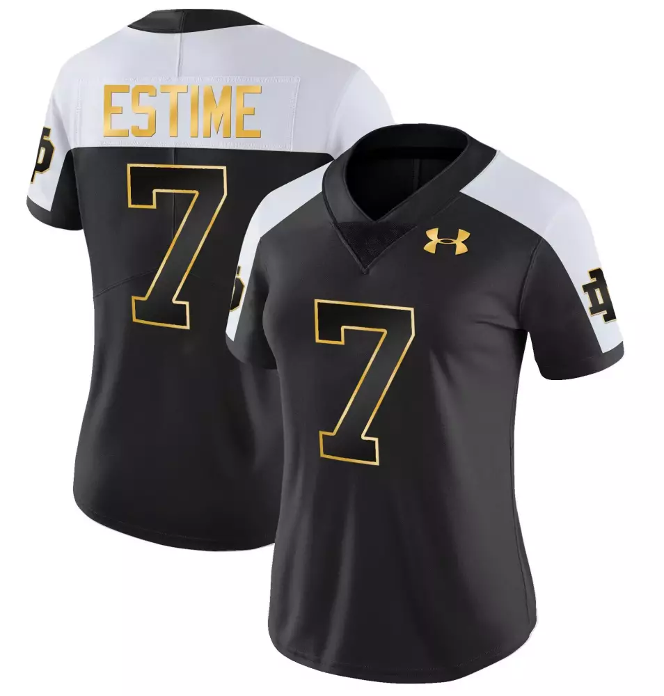 Audric Estime Alternate Women's Notre Dame Fighting Irish Gold Vapor Limited Jersey | All Stitched | Fan Gear for Women & Youth