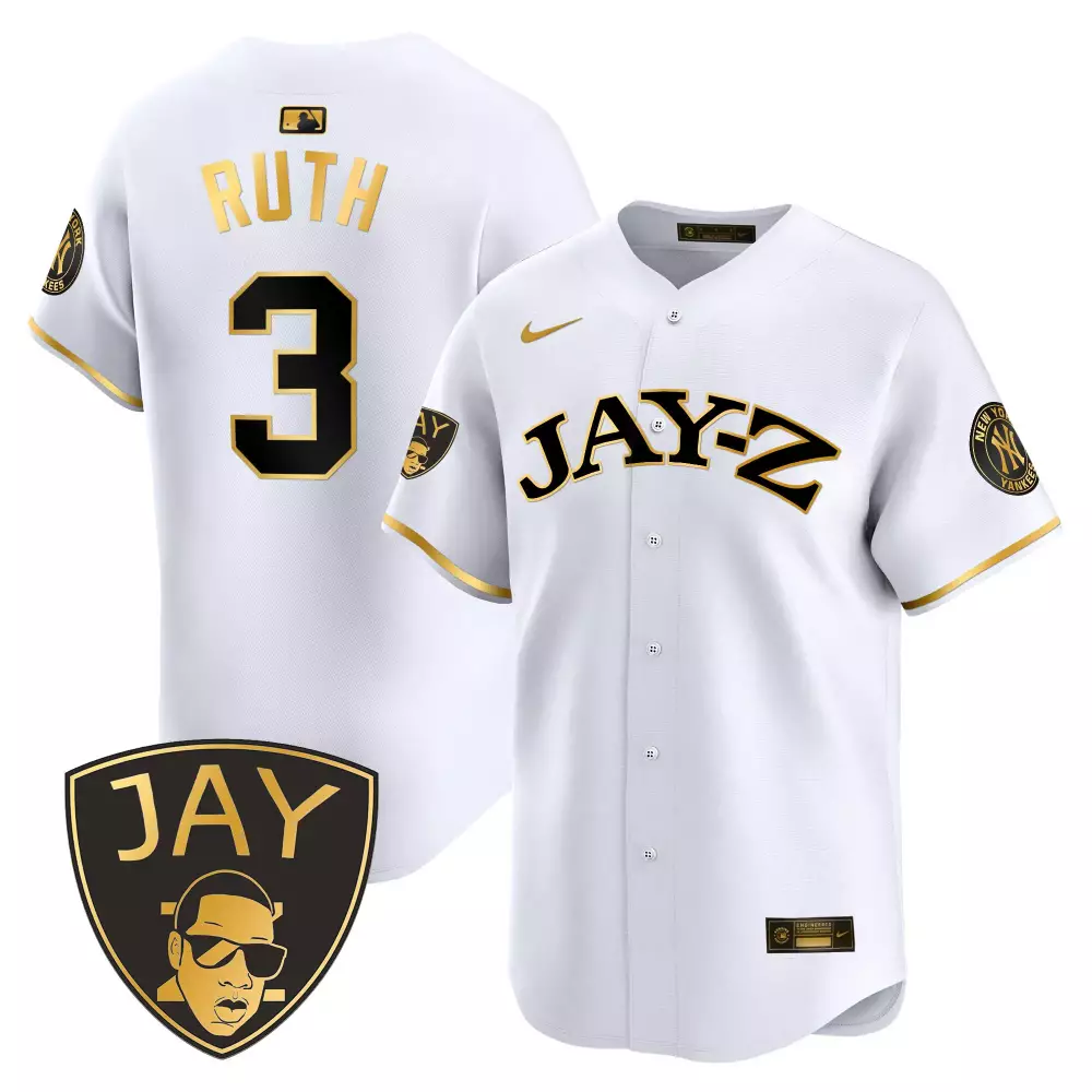 Ruth Yankees JayZ Vapor Premier Jersey | White Gold | Limited Edition Fan Gear for Men, Women & Youth