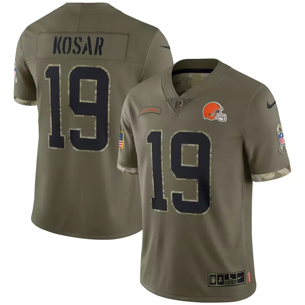Bernie Kosar 2022 Salute to Service Men's Jersey | Cleveland Browns Limited Edition Stitched Fan Gear | For Men, Women & Youth