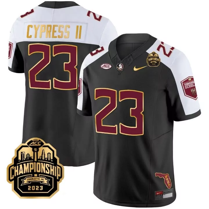 Fentrell Cypress II Black Alternate Men's Vapor Jersey | Florida State Seminoles ACC Champions 2025 | Limited Edition | For Men, Women & Youth