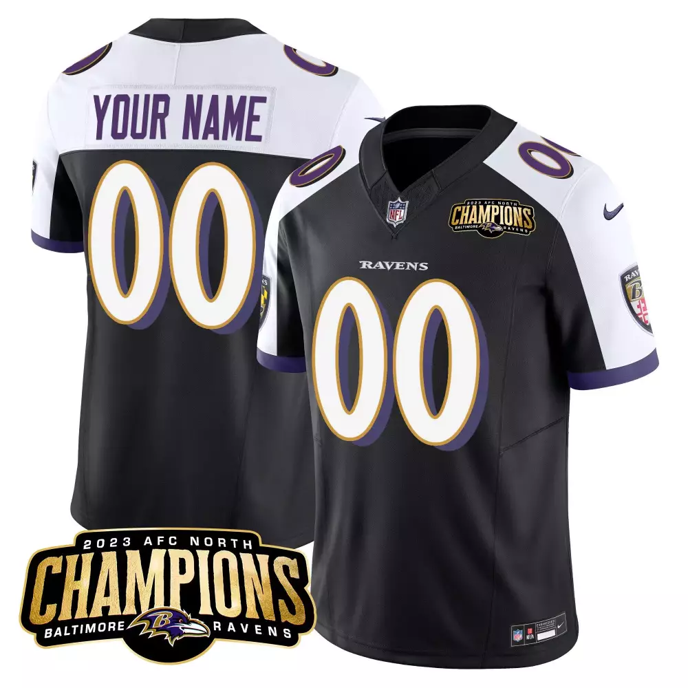 Baltimore Ravens 2023 AFC North Champions Black Alternate Jersey | Vapor Limited Edition | Custom Stitched Fan Gear | For Men, Women & Youth