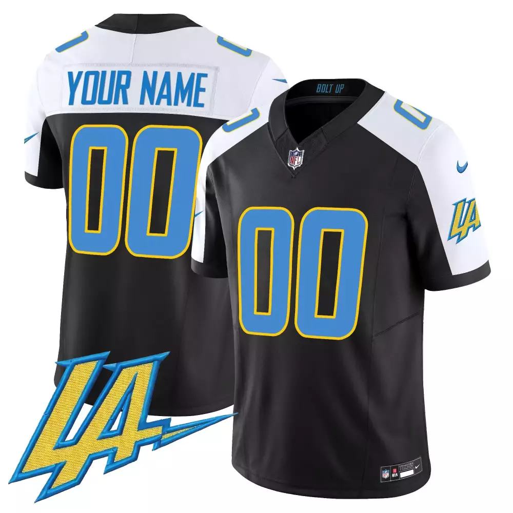 Black Alternate Men's Los Angeles Chargers Vapor Custom Jersey | 2023 Style | Limited Edition Fan Gear | For Men, Women & Youth
