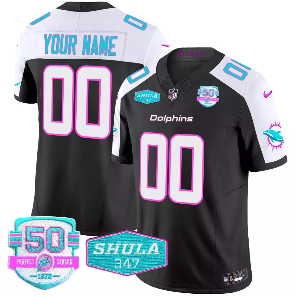 Miami Dolphins Black Alternate Miami Vice Jersey | Vapor Limited Edition Custom Gear | For Men, Women & Youth
