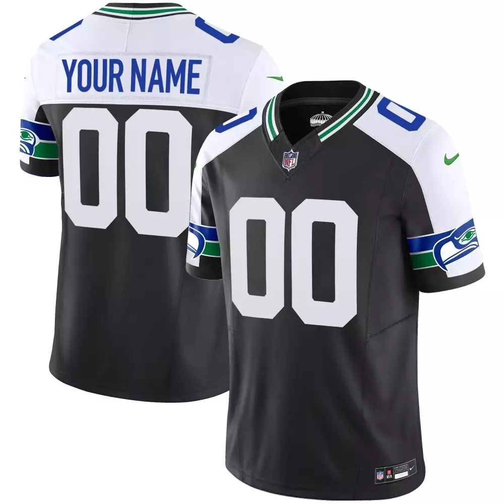 Black Alternate Men's Custom Jersey | Seattle Seahawks Throwback Vapor Limited | All Stitched Fan Gear | For Men, Women & Youth