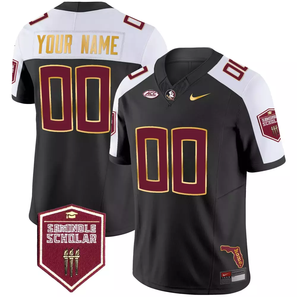 Black Alternate Youth Custom Jersey | Florida State Seminoles Gold Trim | Stitched for Game Day | For Men, Women & Youth