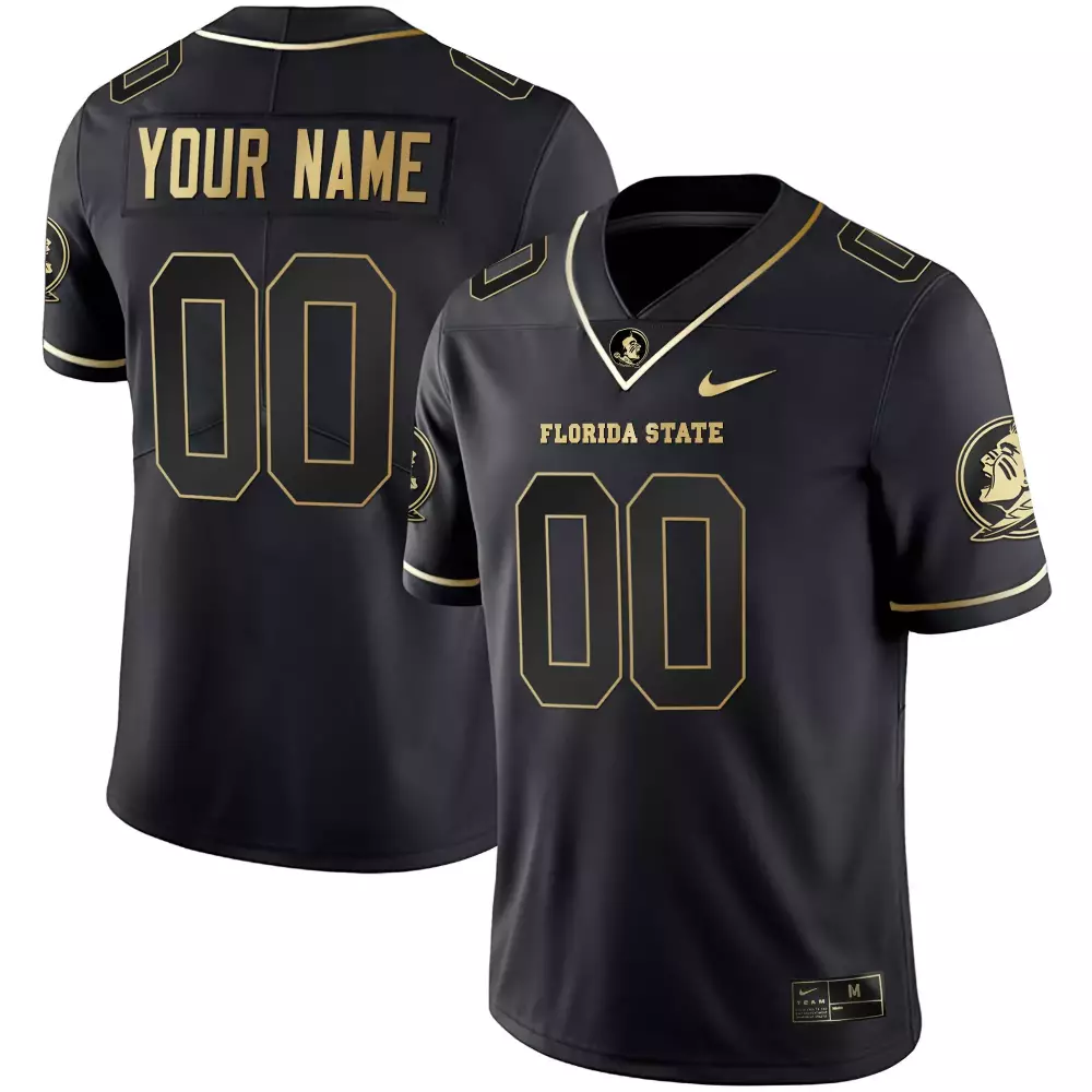 Custom Name & Number Black Gold Men's Florida State Seminoles Jersey | Stitched Style | Perfect Fan Gear | For Men, Women & Youth