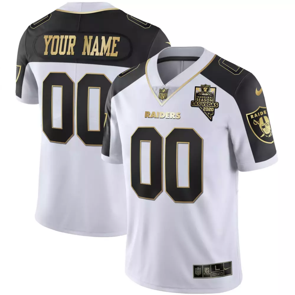 Black Inverted Las Vegas Raiders Vapor Gold Custom Jersey | All Stitched | For Men, Women & Youth