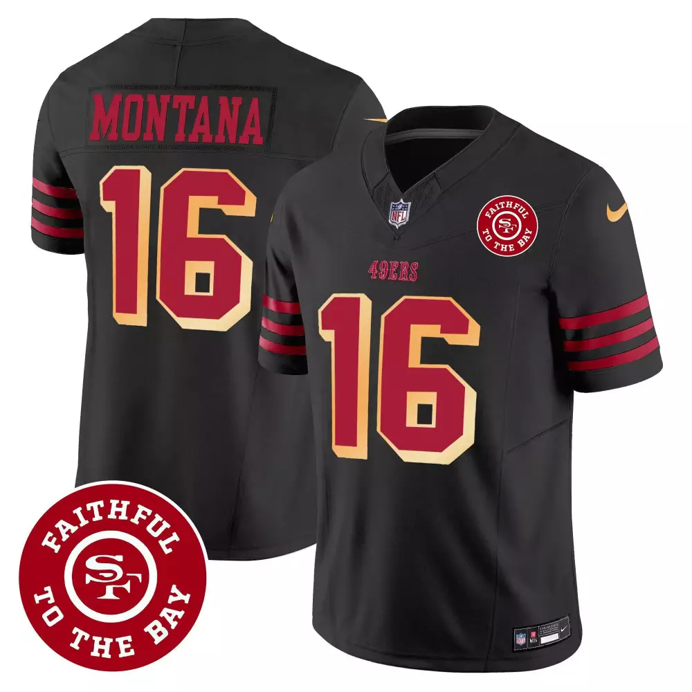 Joe Montana San Francisco 49ers Faithful to the Bay Limited Jersey | Black Vapor Style | Fan Gear for Men, Women & Youth