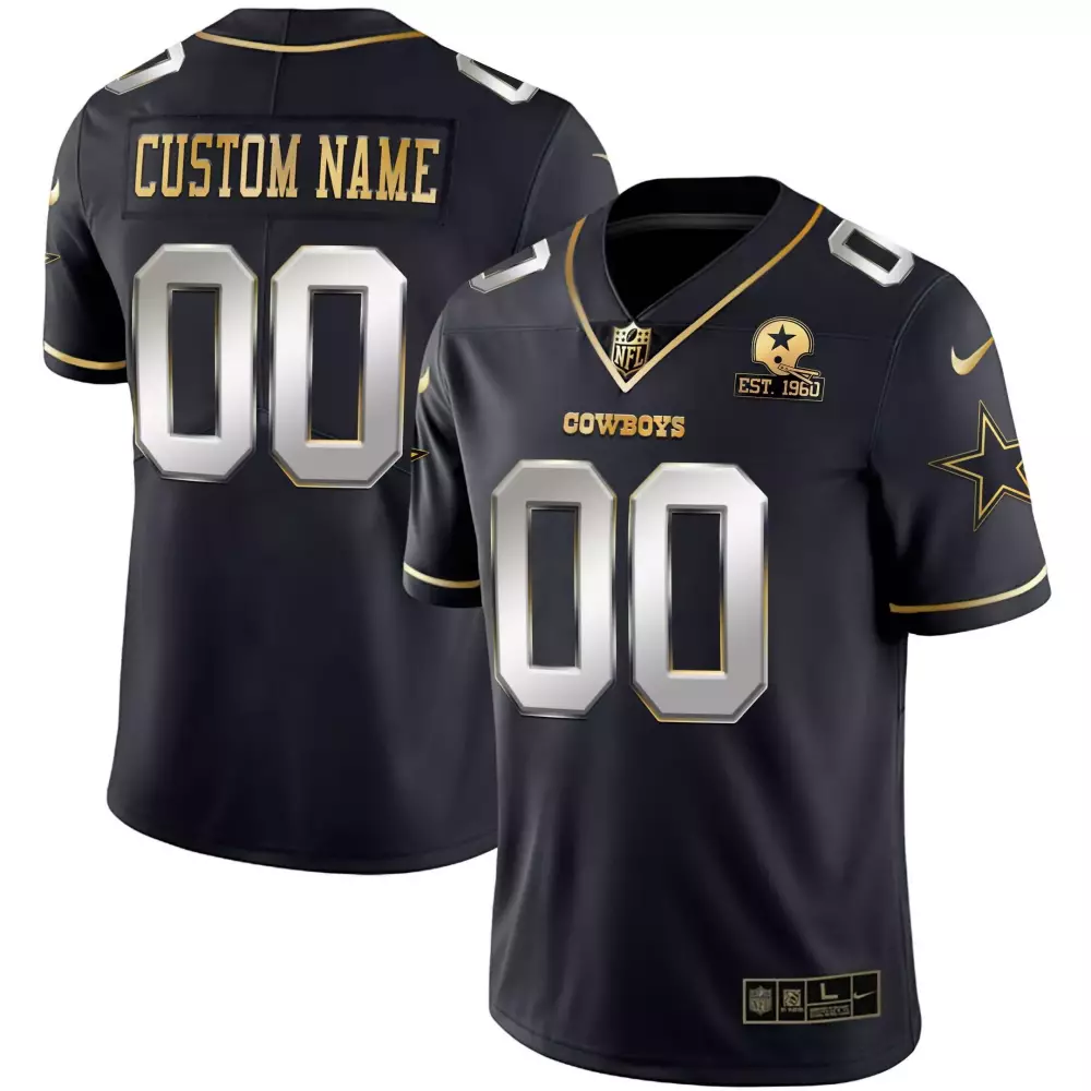 Black Limited Men's Dallas Cowboys Custom Name and Number Jersey | Stitched Fan Gear | For Men, Women & Youth