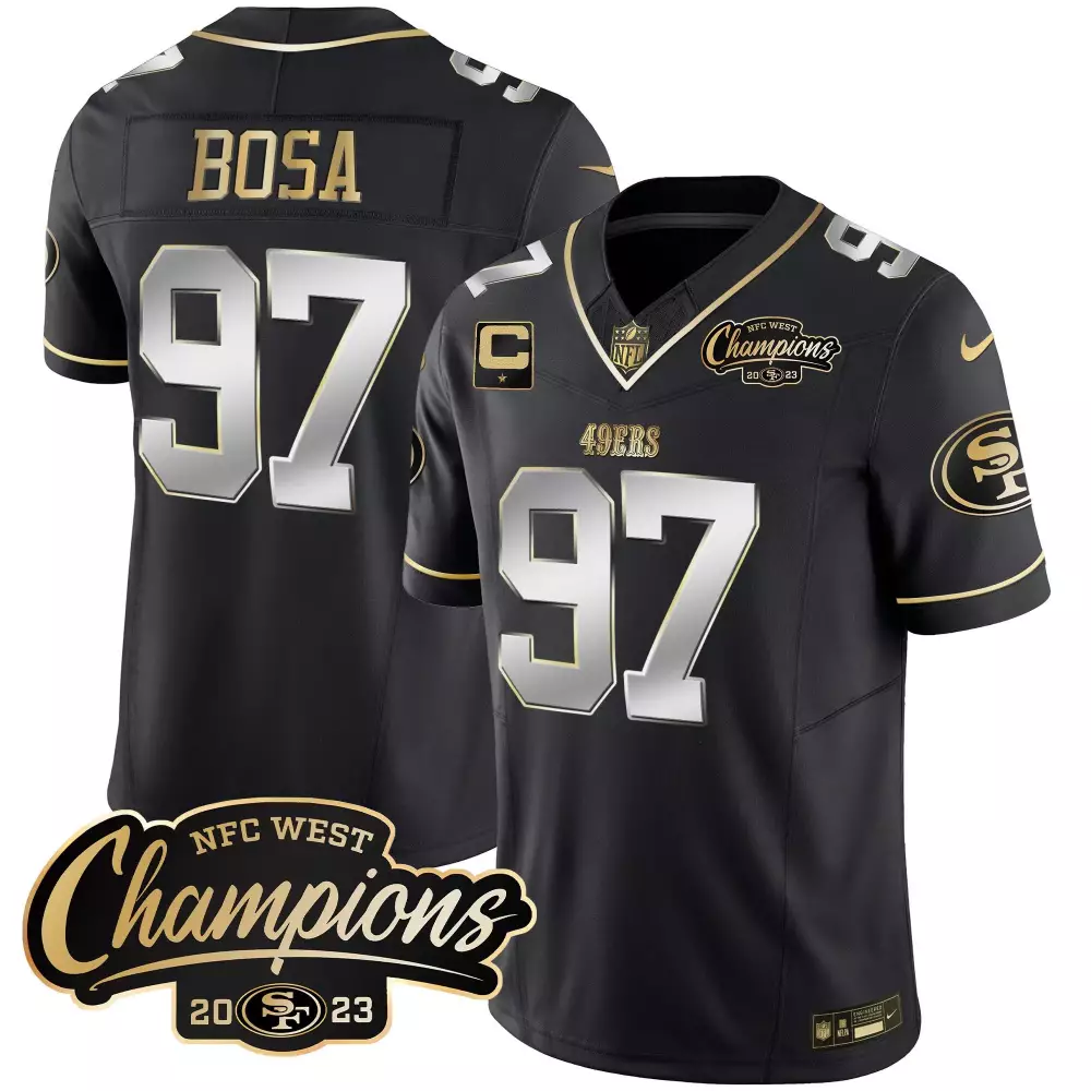 Nick Bosa San Francisco 49ers Men's Black Limited Jersey | 2023 NFC West Champions Patch | Vapor Edition for Game Day | For Men, Women & Youth