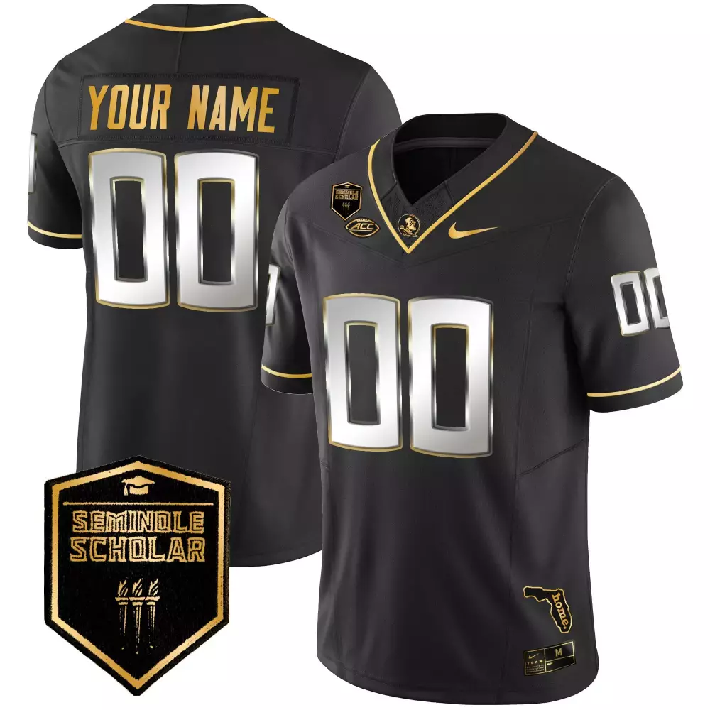 Florida State Seminoles Youth Black Limited Gold Vapor Custom Jersey | All Stitched Fan Gear | For Men, Women & Youth